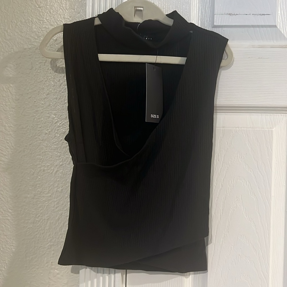 21 saints Black Ribbed Top